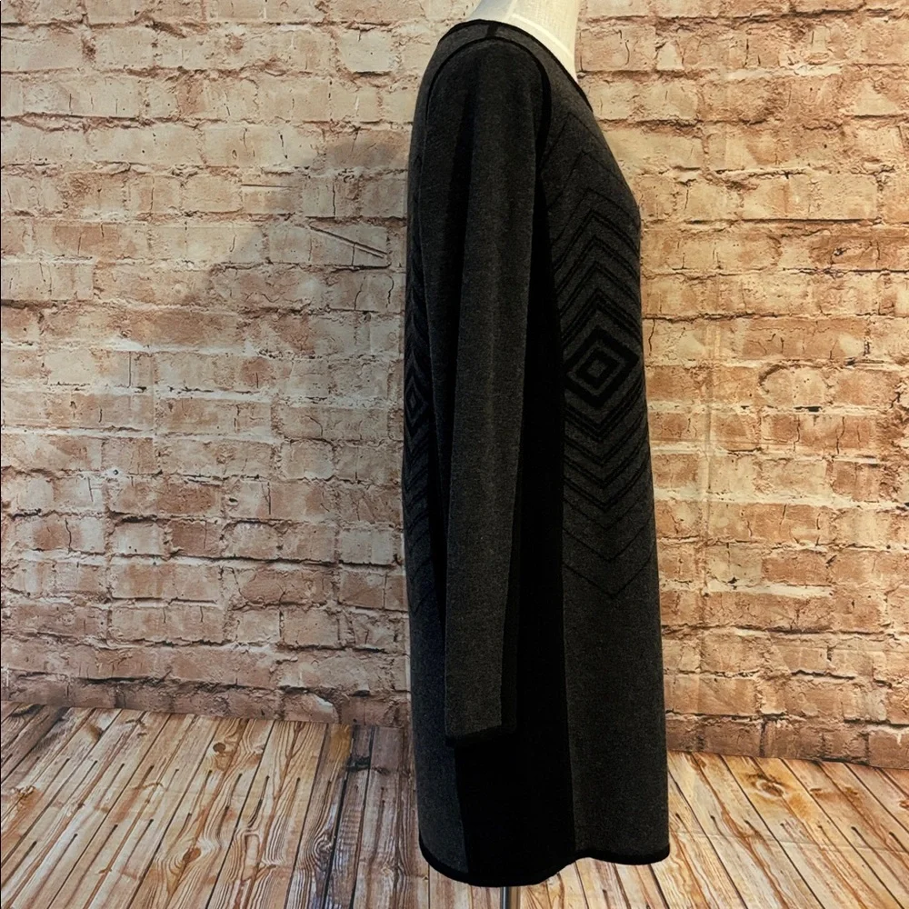 Prana “Delia” Black and Gray Sweater Dress with Geometric Pattern - Picture 7 of 13